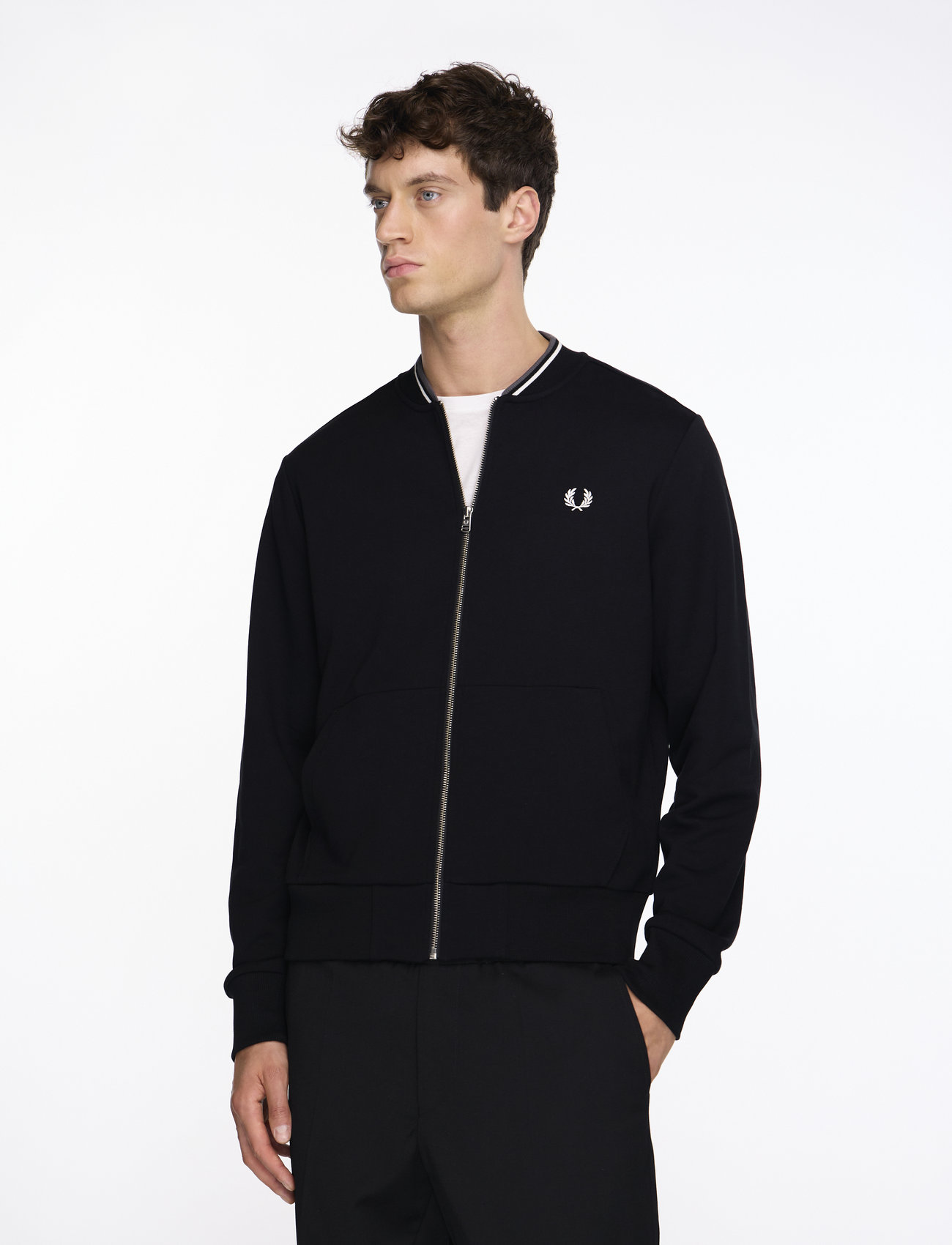 Fred Perry - ZIP SWEATSHIRT - sweatshirts - black - 4
