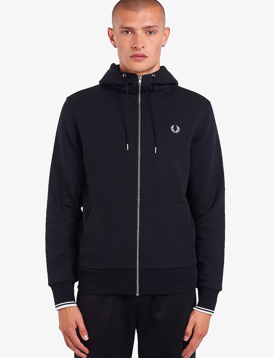 Fred Perry - HOODED ZIP SWEATSHIRT - hoodies - black - 0