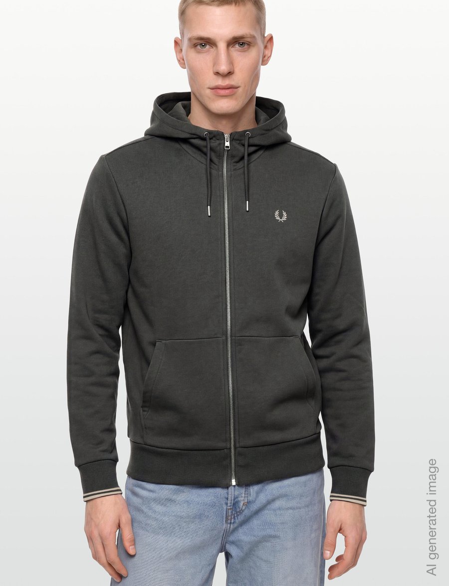Fred Perry - HOODED ZIP SWEATSHIRT - kapuutsiga pusad - fieldgreen/oatme - 3