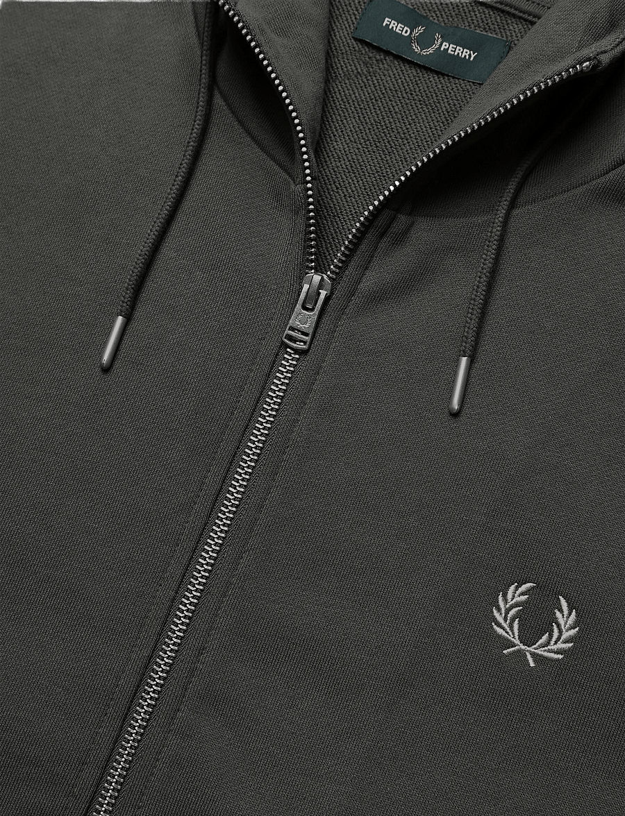 Fred Perry - HOODED ZIP SWEATSHIRT - hoodies - fieldgreen/oatme - 2