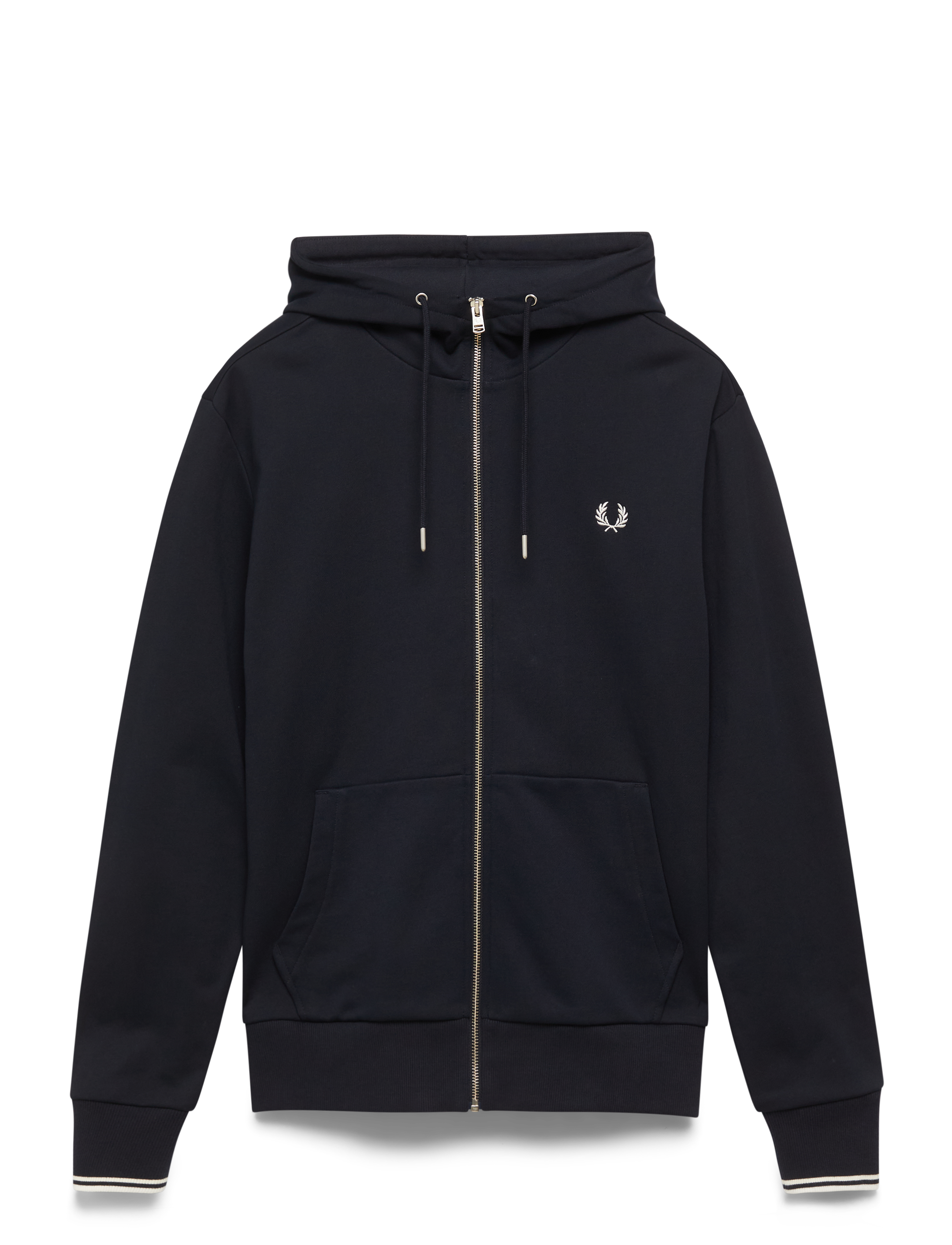 Fred Perry Hooded Zip Sweatshirt, M, Sweatshirts & Hoodies, Marineblau - Männerswear