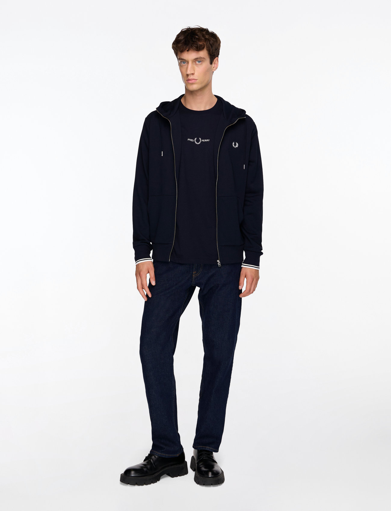Fred Perry - HOODED ZIP SWEATSHIRT - hættetrøjer - navy - 2