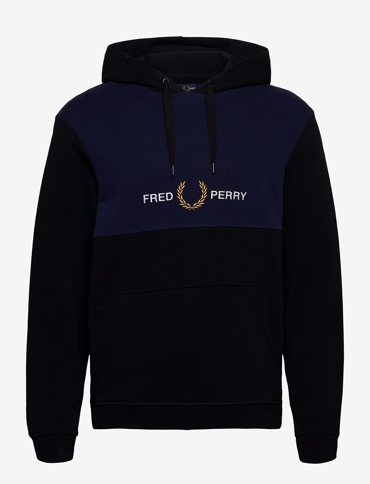 Fred Perry - EMB PANEL HOODED S. - black - 0