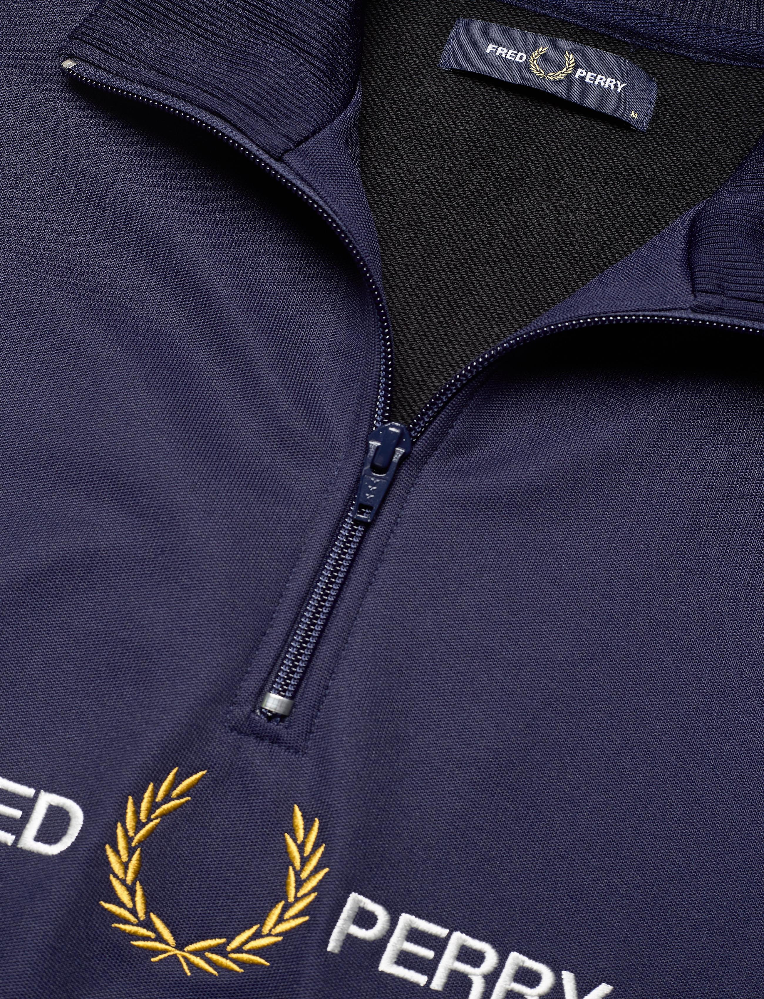 Fred Perry - EMB HALF ZIP TRACK - black - 2