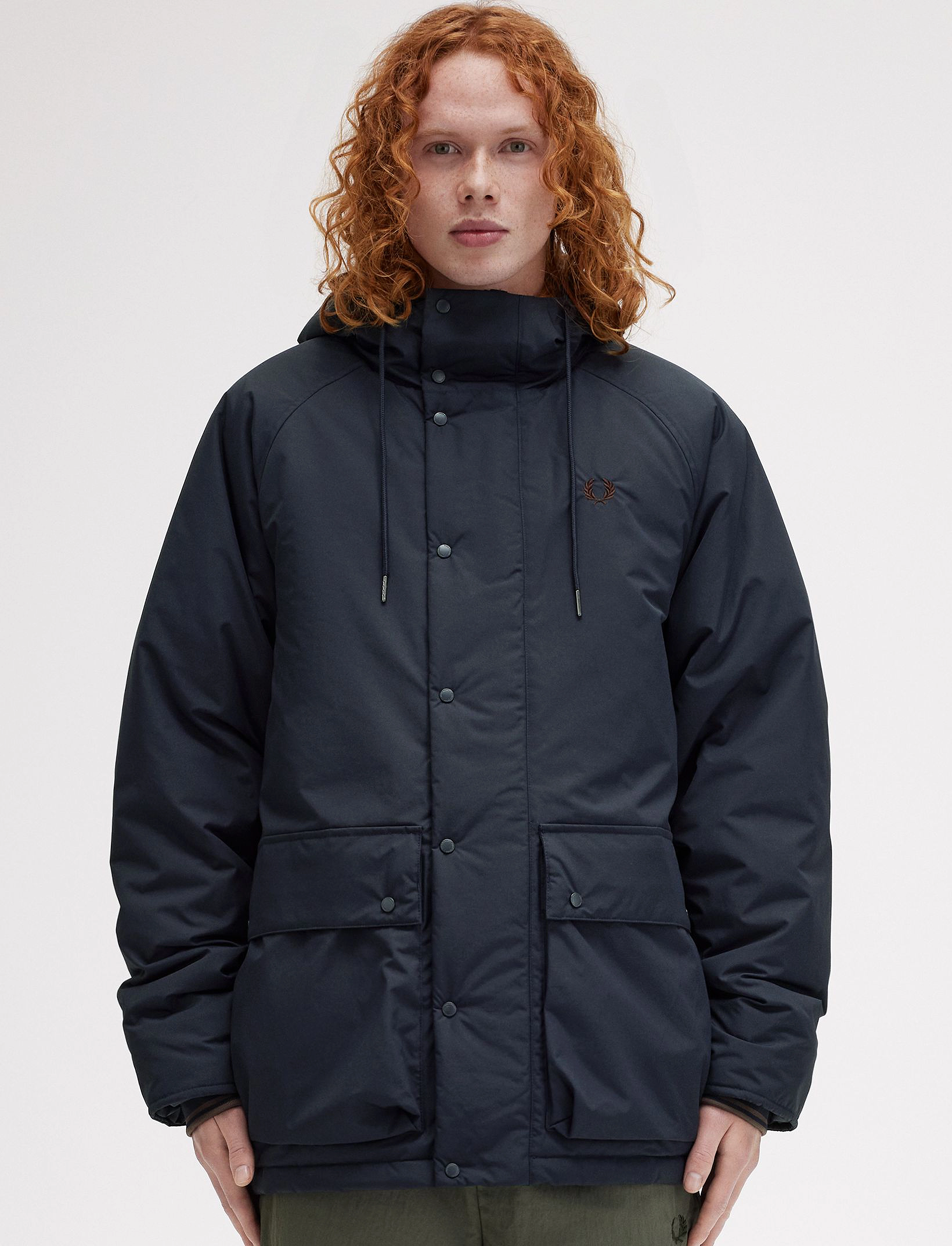 Fred Perry PADDED ZIP THROUGH JKT - Jakker - NAVY / navy