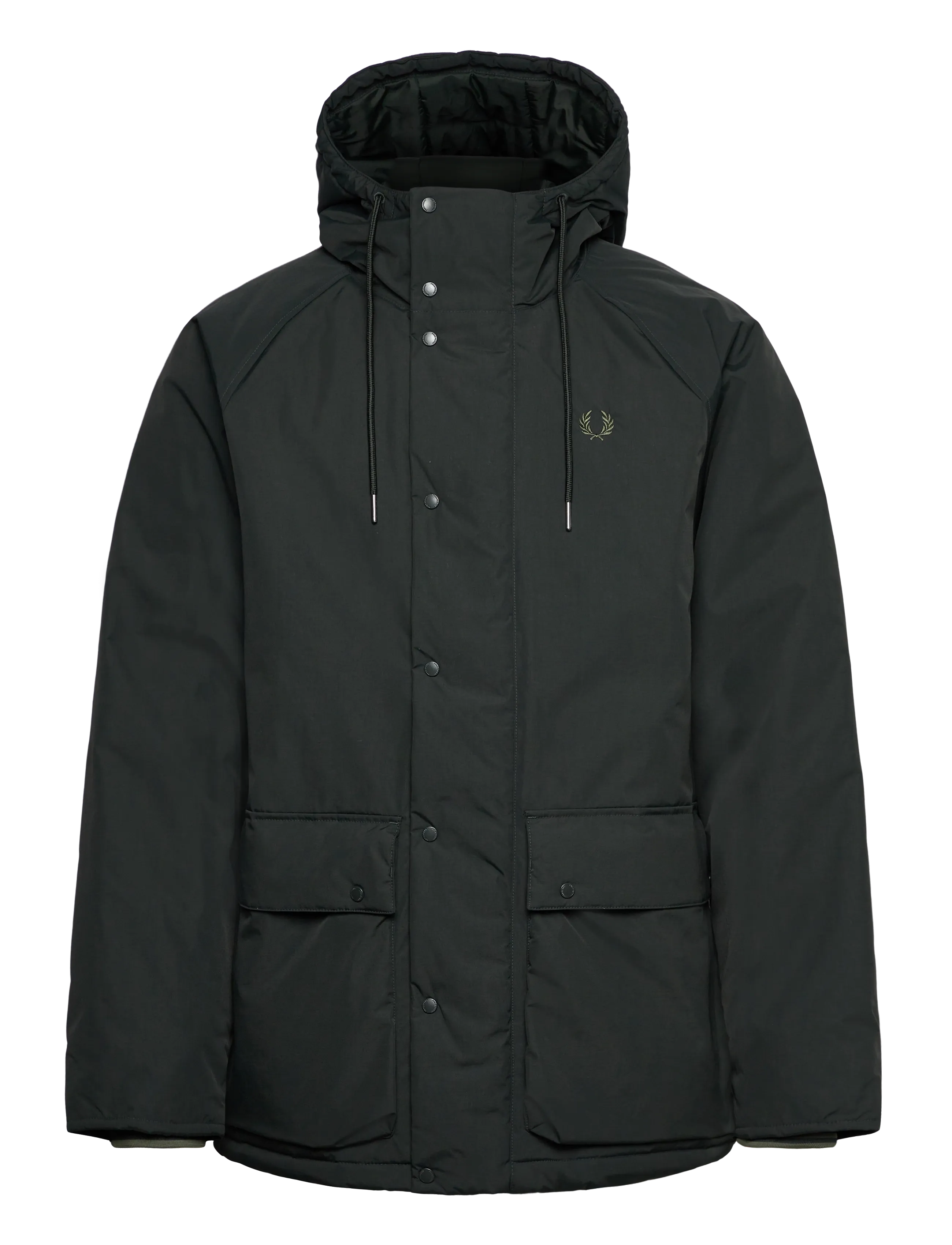 Fred Perry PADDED ZIP THROUGH JKT - Padded jackets - NIGHT GREEN / black