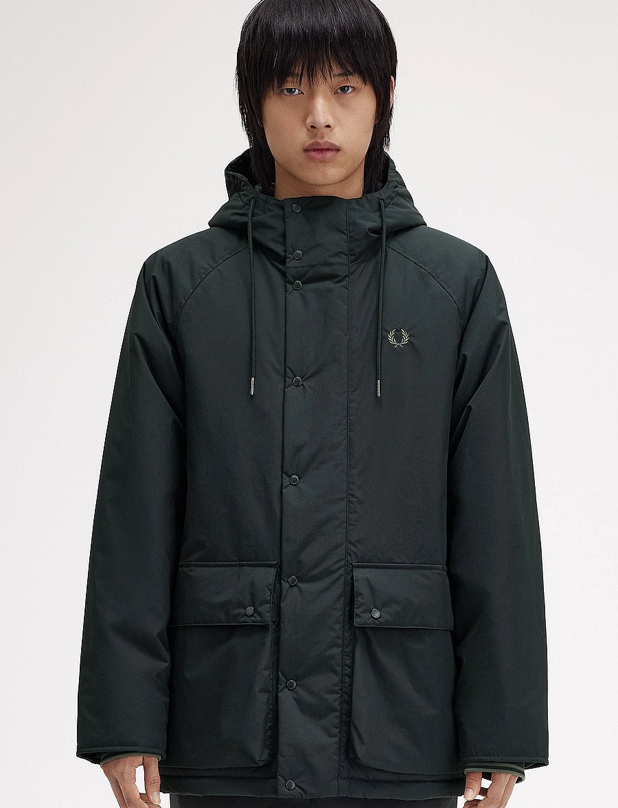 Fred Perry - PADDED ZIP THROUGH JKT - daunenjacken - night green - 0