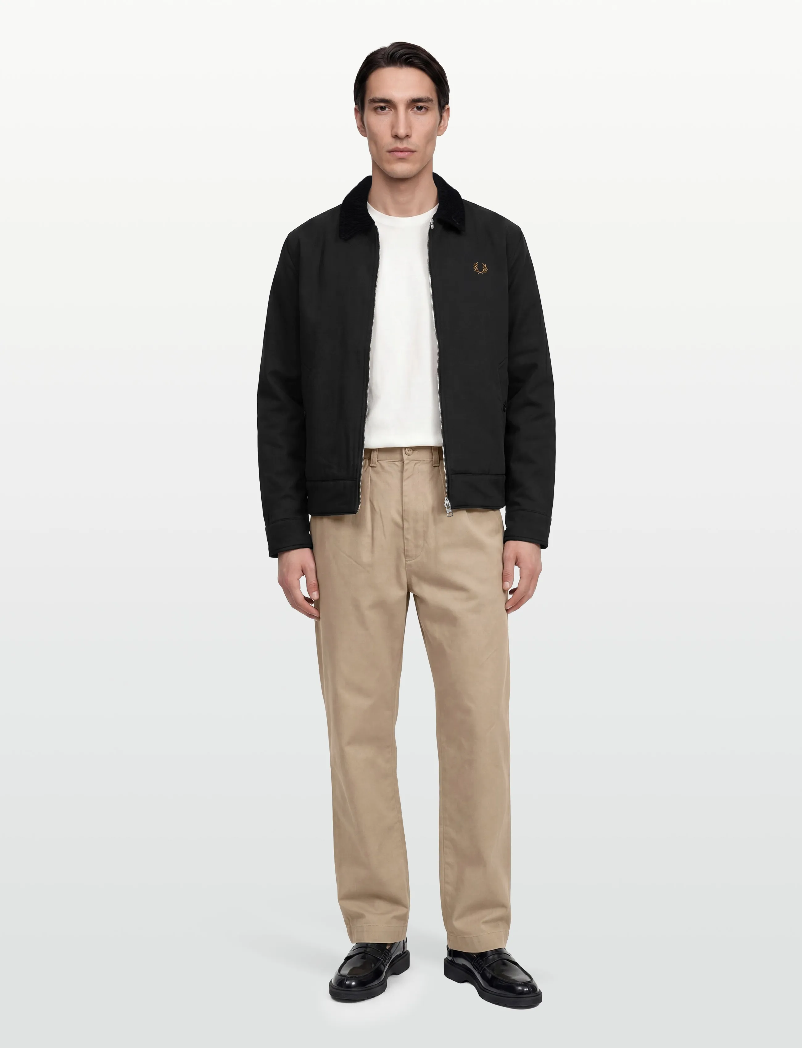 Fred Perry Cotton Caban Jacket, Mænd, Harrington Jakke, Sort, Str: L