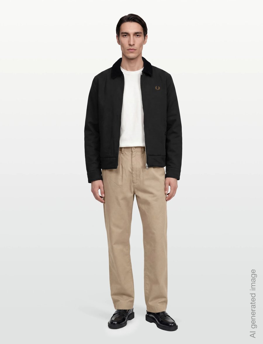 Fred Perry - COTTON CABAN JACKET - daunenjacken - black - 0