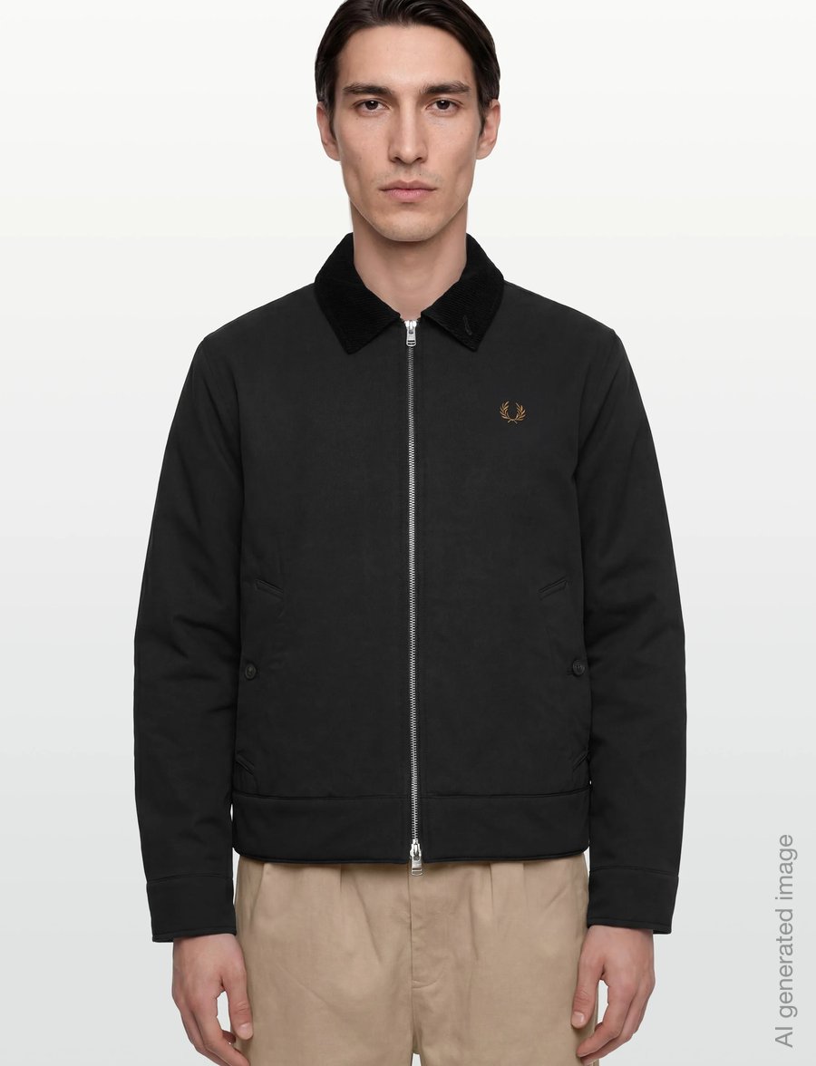 Fred Perry - COTTON CABAN JACKET - daunenjacken - black - 4