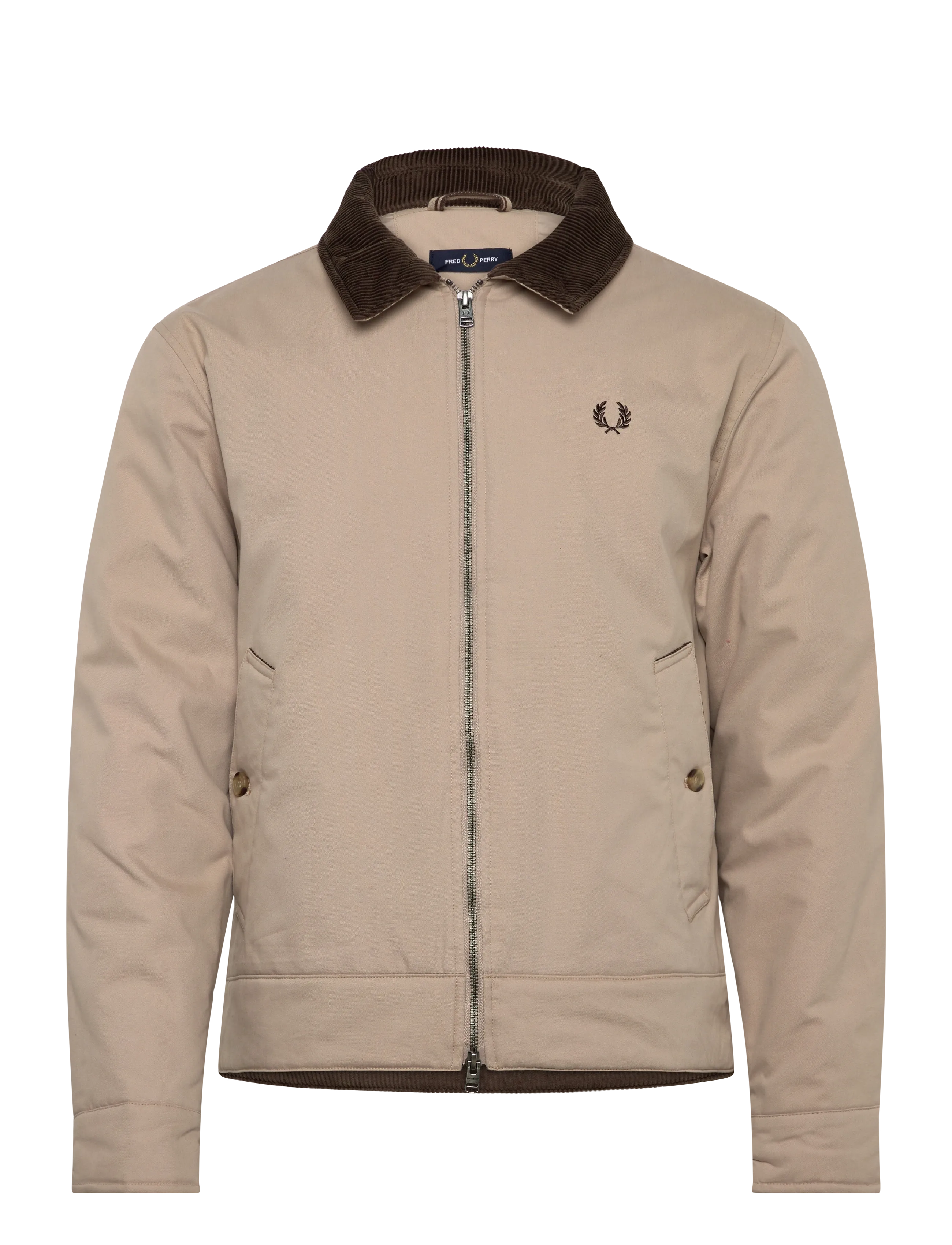 Fred Perry Cotton Caban Jacket, XXL, Beige, Jakker > Vatterede Jakker, Herre