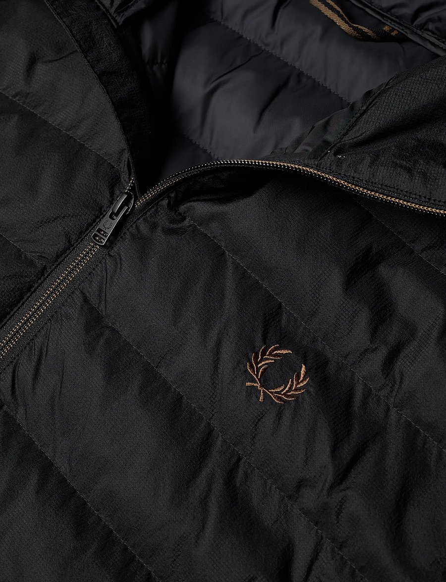 Fred Perry - HOODED INSULATED JKT - daunenjacken - black - 2
