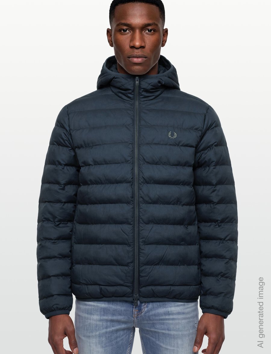 Fred Perry - HOODED INSULATED JKT - sulejoped - dark airforce - 3