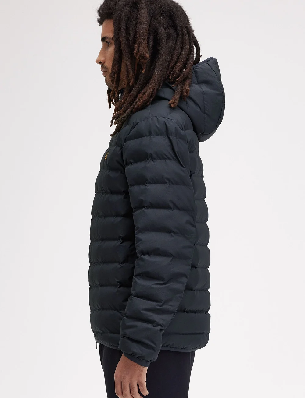 Fred perry black puffer jacket online