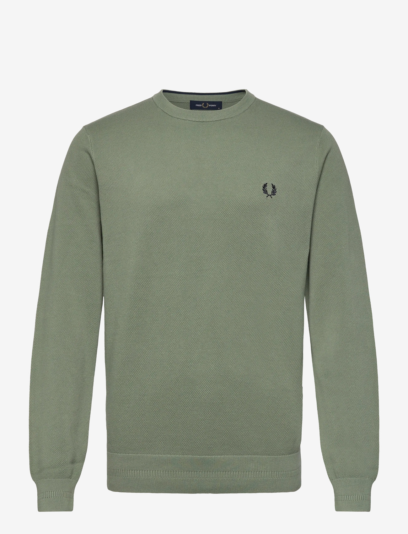 Fred Perry - PIQUE STITCH JUMPER - knitted round necks - bayleaf - 0
