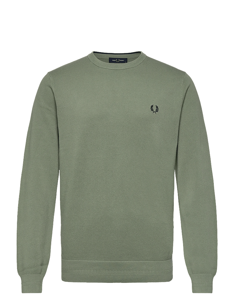 Fred Perry - PIQUE STITCH JUMPER - knitted round necks - bayleaf - 0
