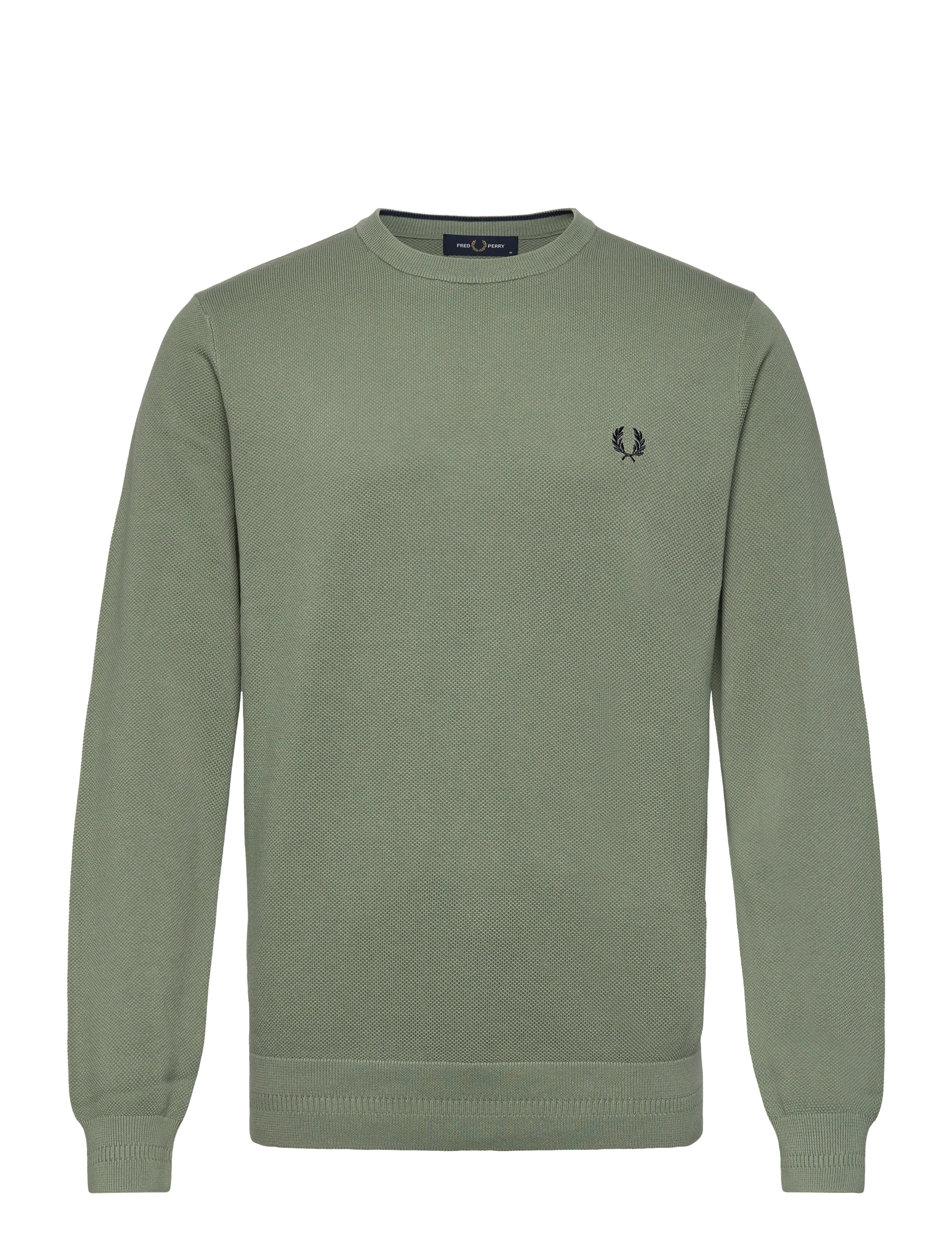 Fred Perry PIQUE STITCH JUMPER - Strickmode - BAYLEAF / green