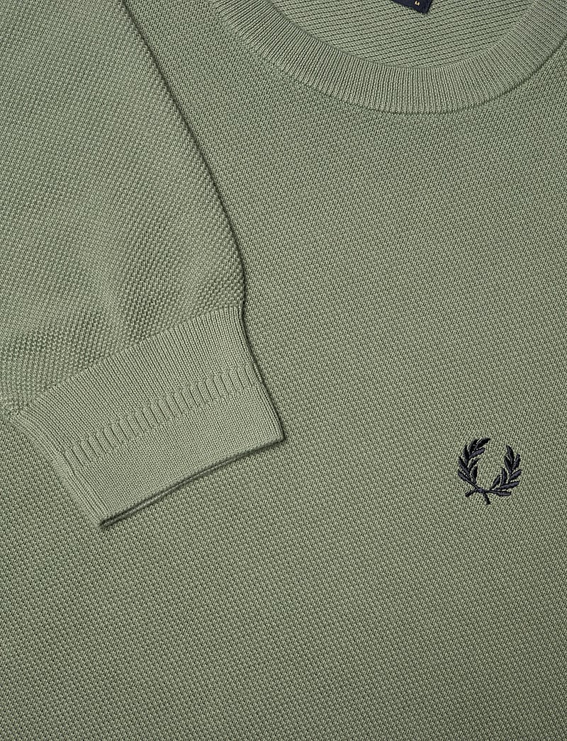Fred Perry - PIQUE STITCH JUMPER - knitted round necks - bayleaf - 2