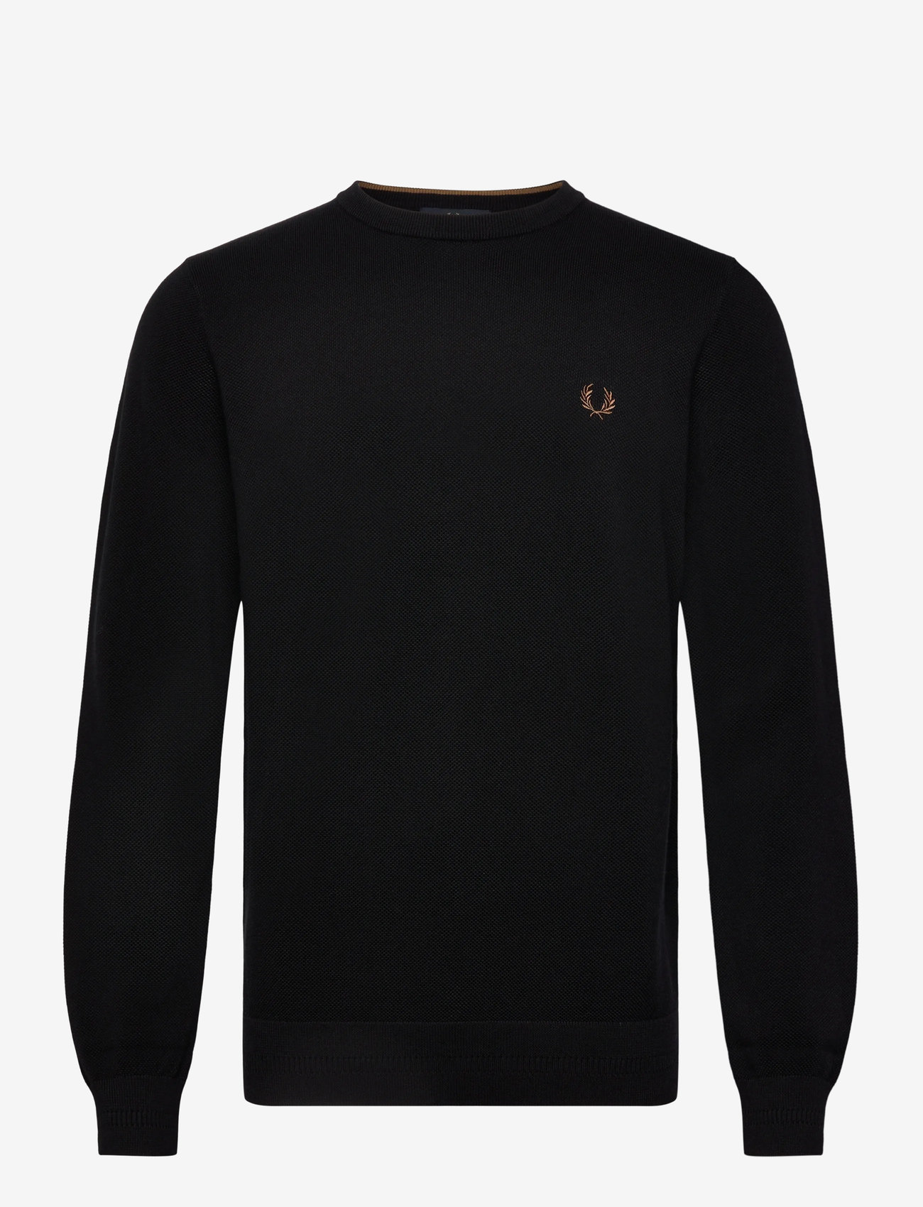 Fred Perry - PIQUE STITCH JUMPER - knitted round necks - black - 0