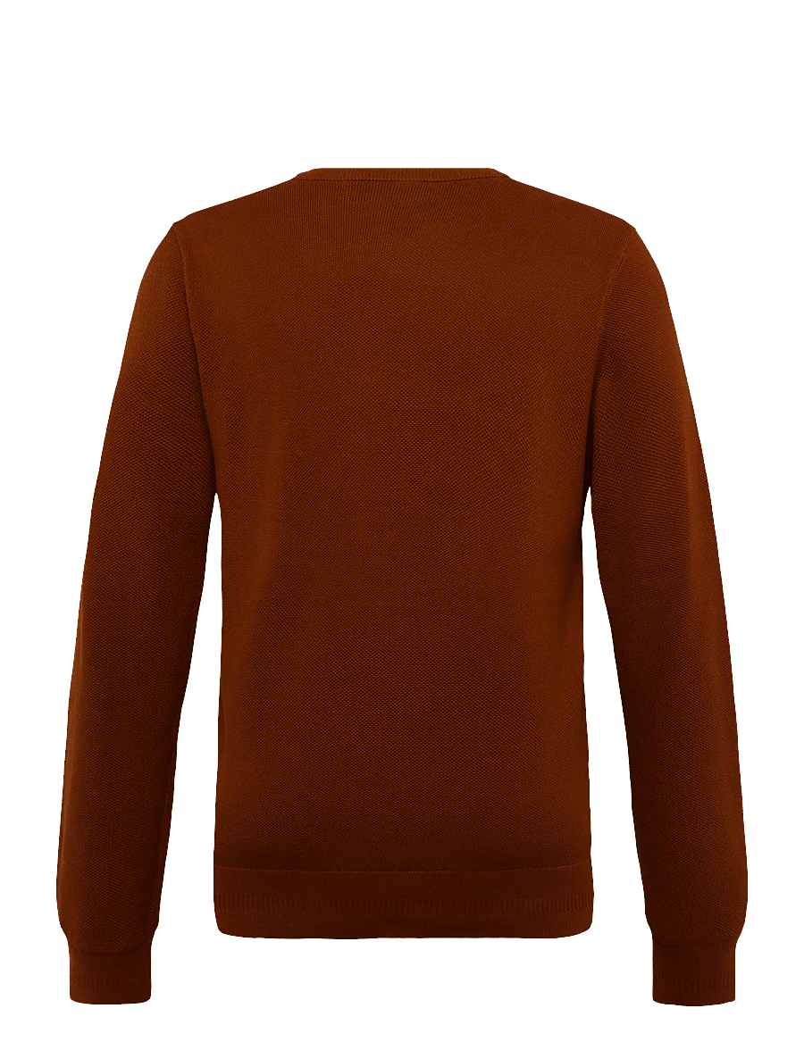 Fred Perry - PIQUE STITCH JUMPER - rundhals - brandy - 2