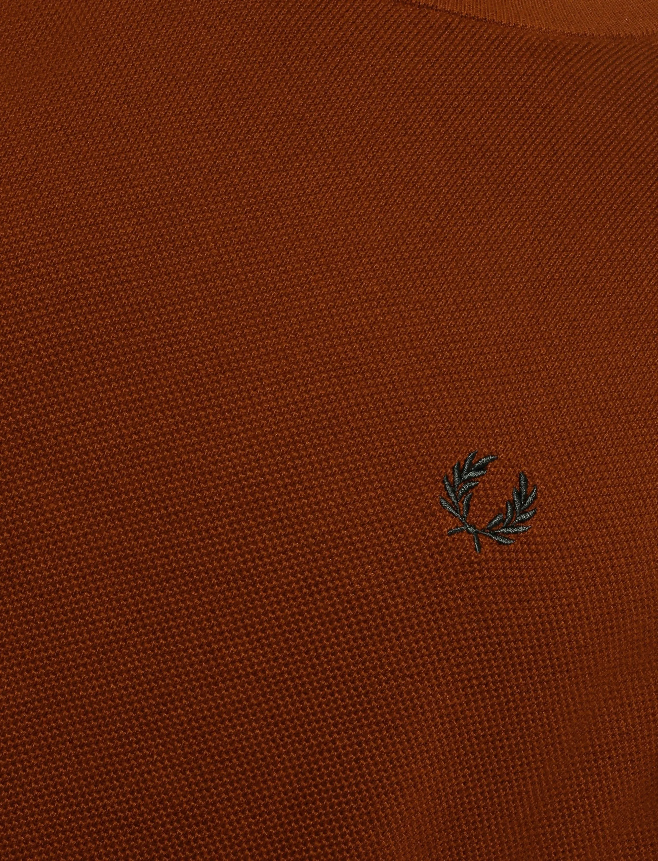 Fred Perry - PIQUE STITCH JUMPER - Ümara kaelusega - brandy - 4