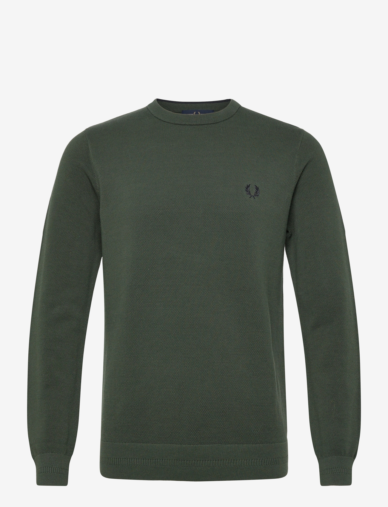 Fred Perry - PIQUE STITCH JUMPER - rund hals - court green - 0