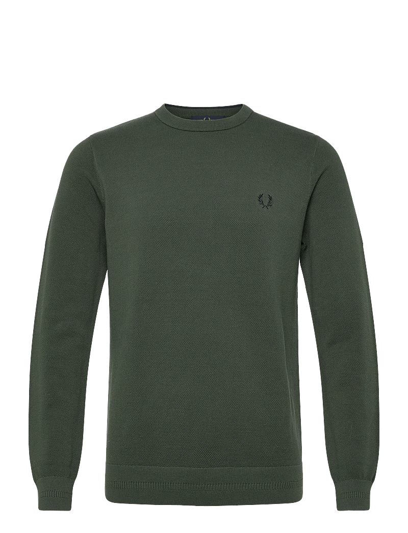 Fred Perry - PIQUE STITCH JUMPER - rund hals - court green - 0
