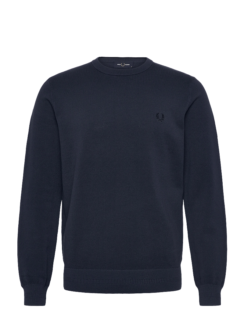 Fred Perry - PIQUE STITCH JUMPER - rundhals - dark airforce - 0