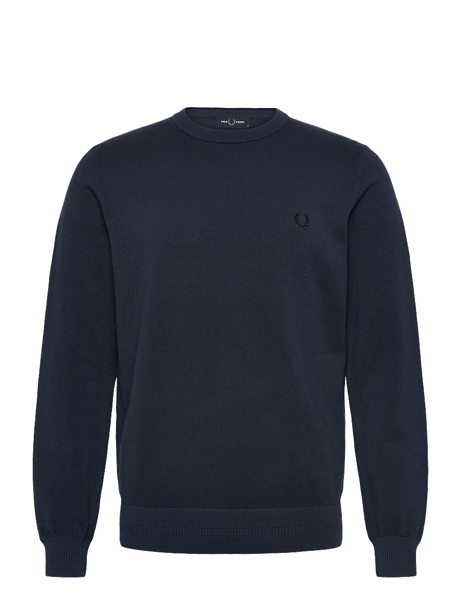 Fred Perry - PIQUE STITCH JUMPER - round necks - dark airforce - 1