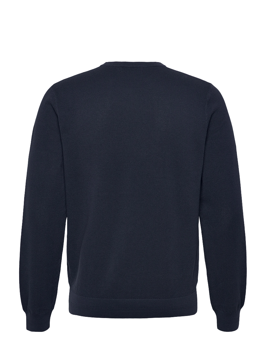 Fred Perry - PIQUE STITCH JUMPER - round necks - dark airforce - 2