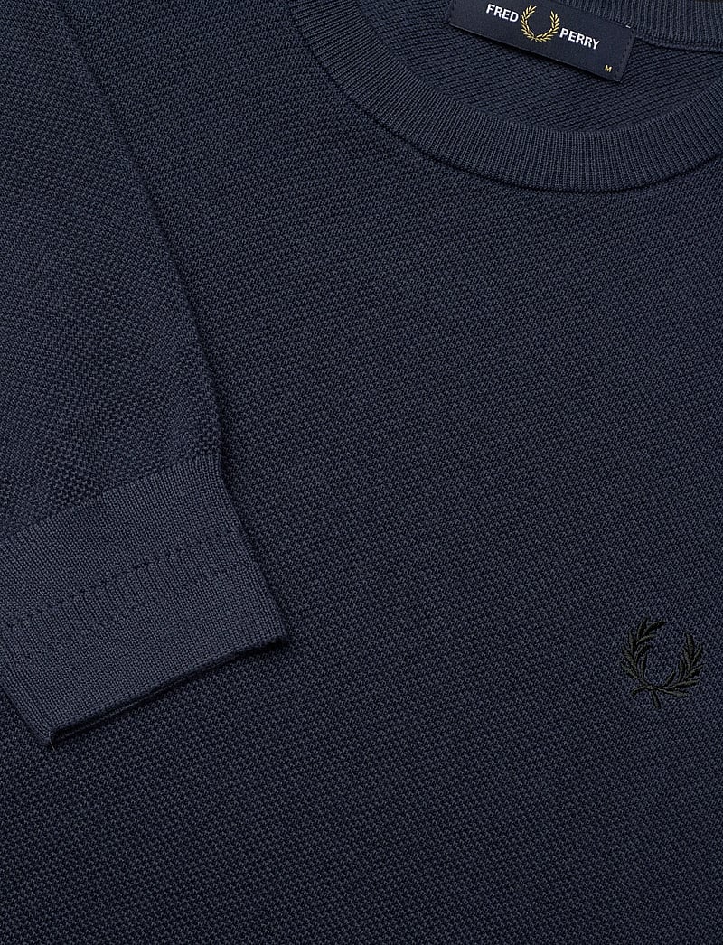 Fred Perry - PIQUE STITCH JUMPER - rundhals - dark airforce - 2