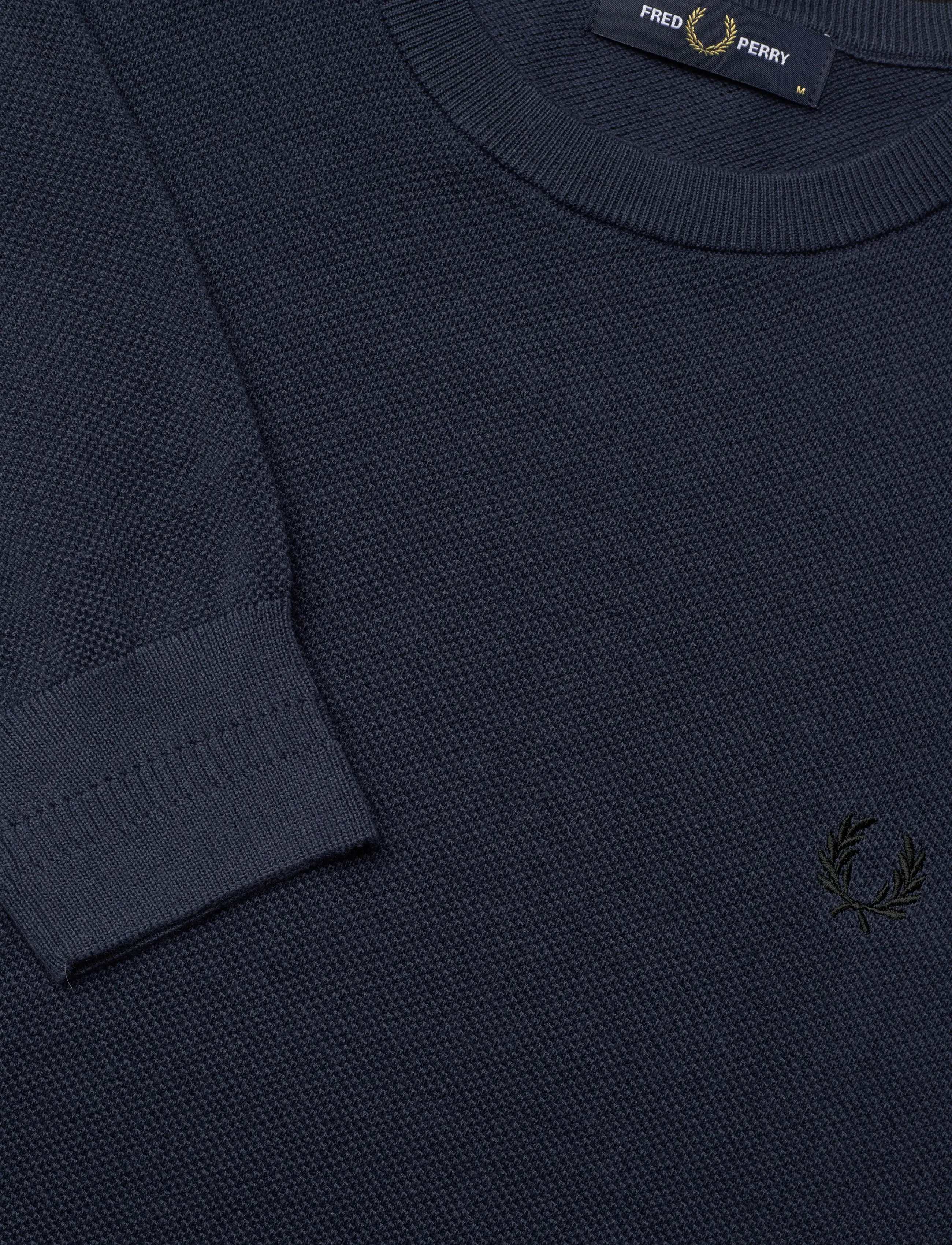 Fred Perry - PIQUE STITCH JUMPER - rundhals - dark airforce - 5