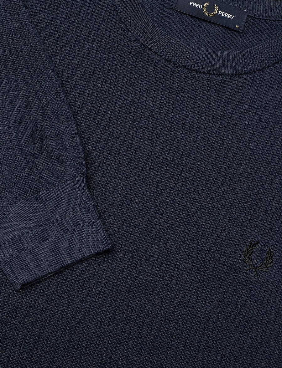Fred Perry - PIQUE STITCH JUMPER - round necks - dark airforce - 5