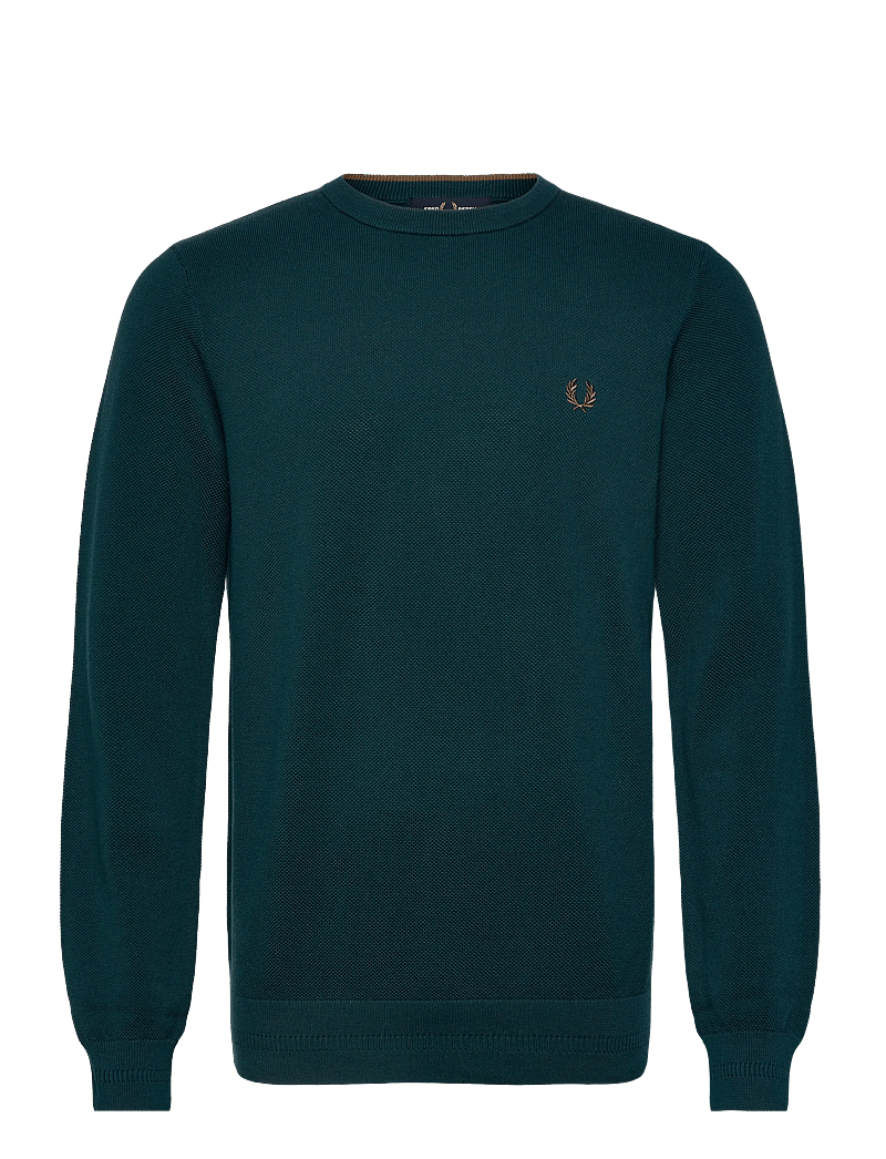 Fred Perry - PIQUE STITCH JUMPER - ronde hals - dark petrol - 0