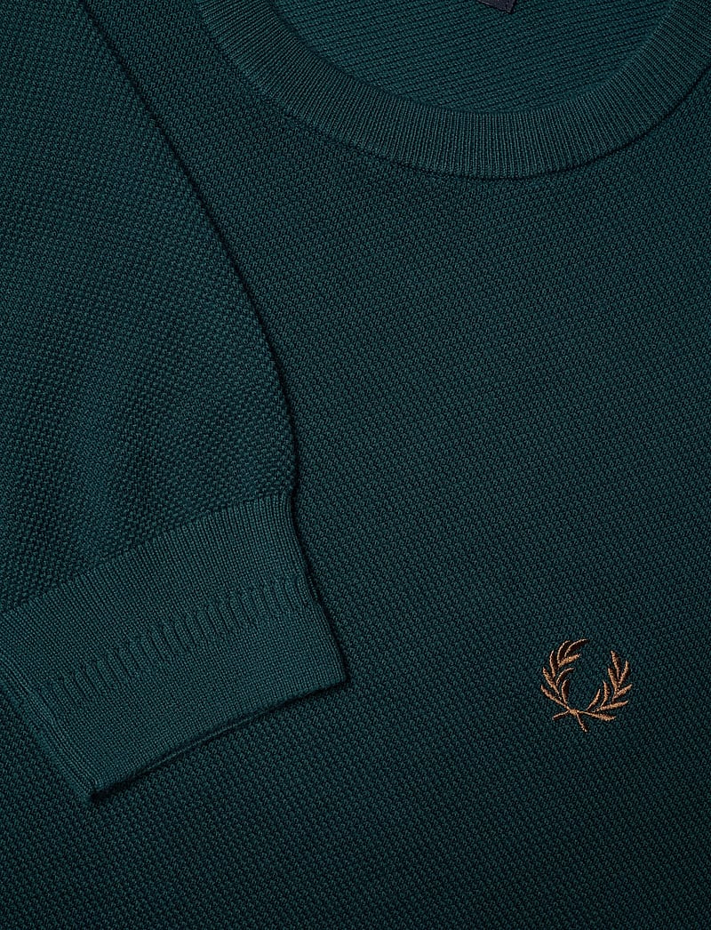 Fred Perry - PIQUE STITCH JUMPER - ronde hals - dark petrol - 2
