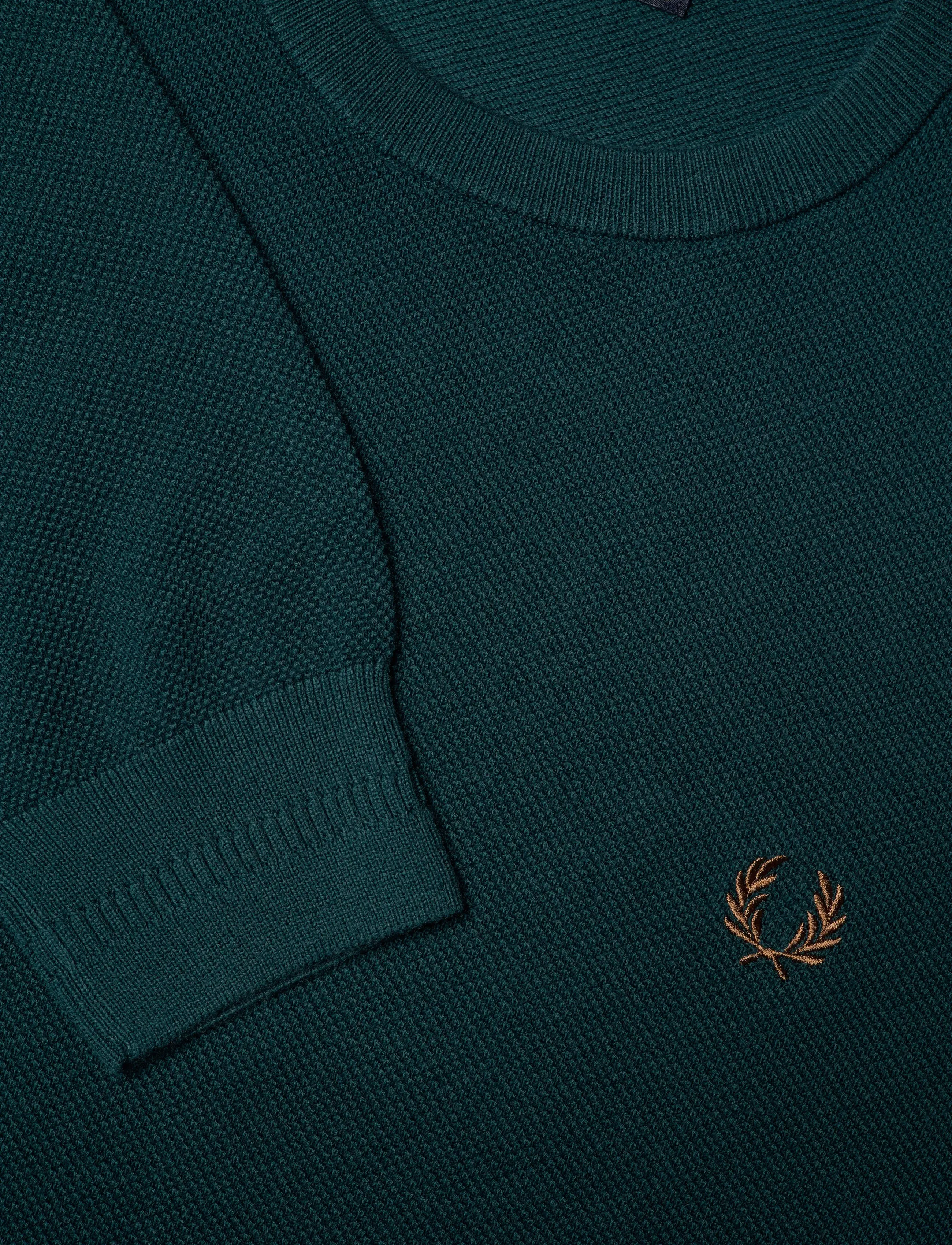 Fred Perry - PIQUE STITCH JUMPER - trøjer - dark petrol - 2