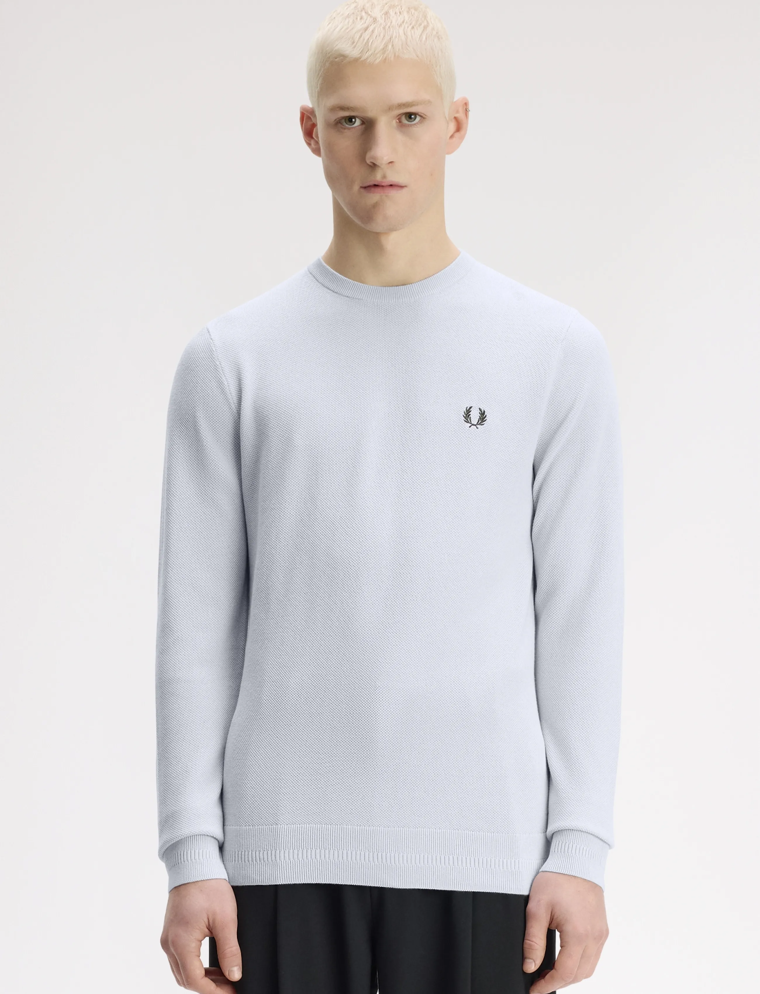 Fred Perry Pique Stitch Jumper, Herren, Piqué Strickpullover, Blau, Gr.XXL