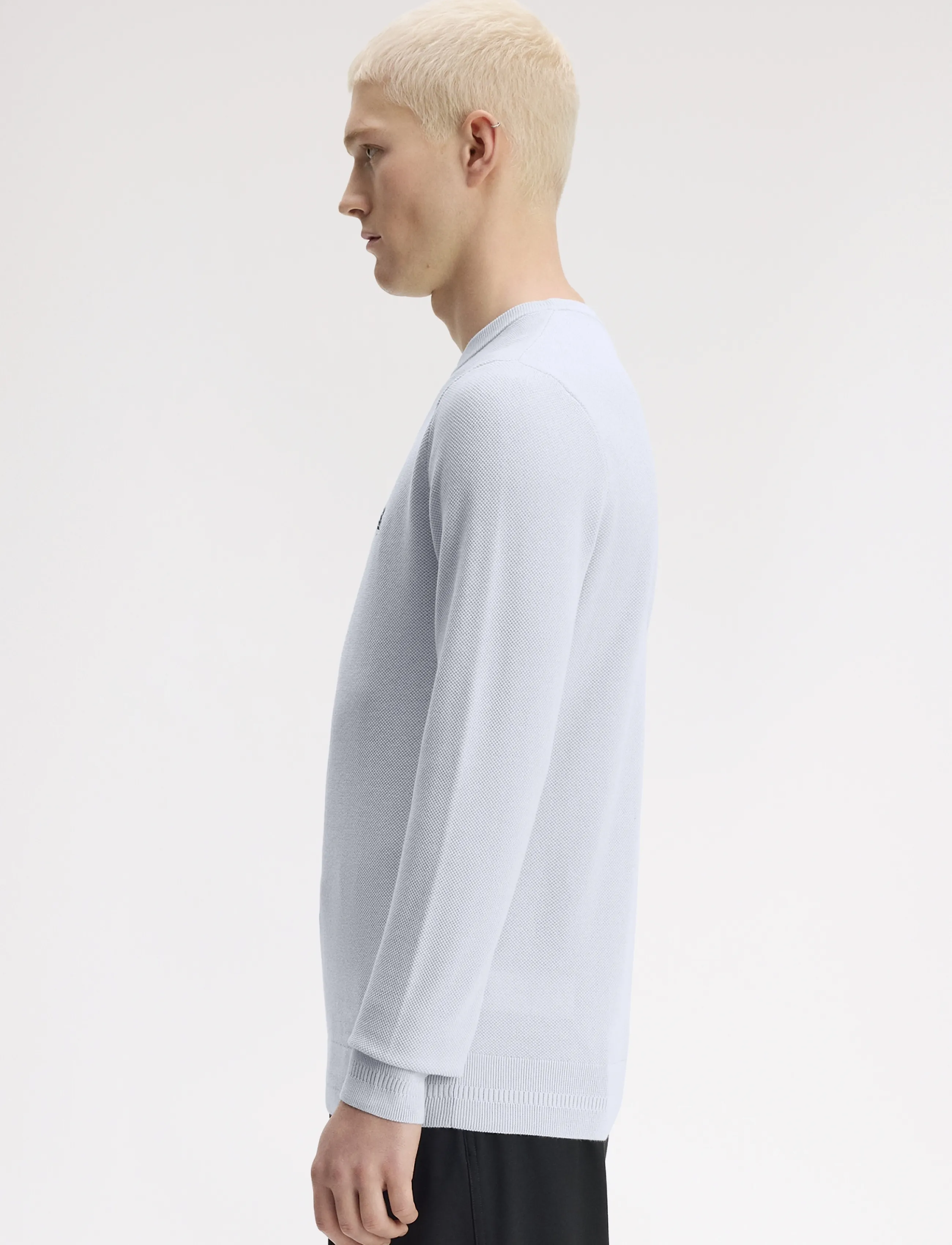Fred Perry - PIQUE STITCH JUMPER - rund hals - dusky blue - 3