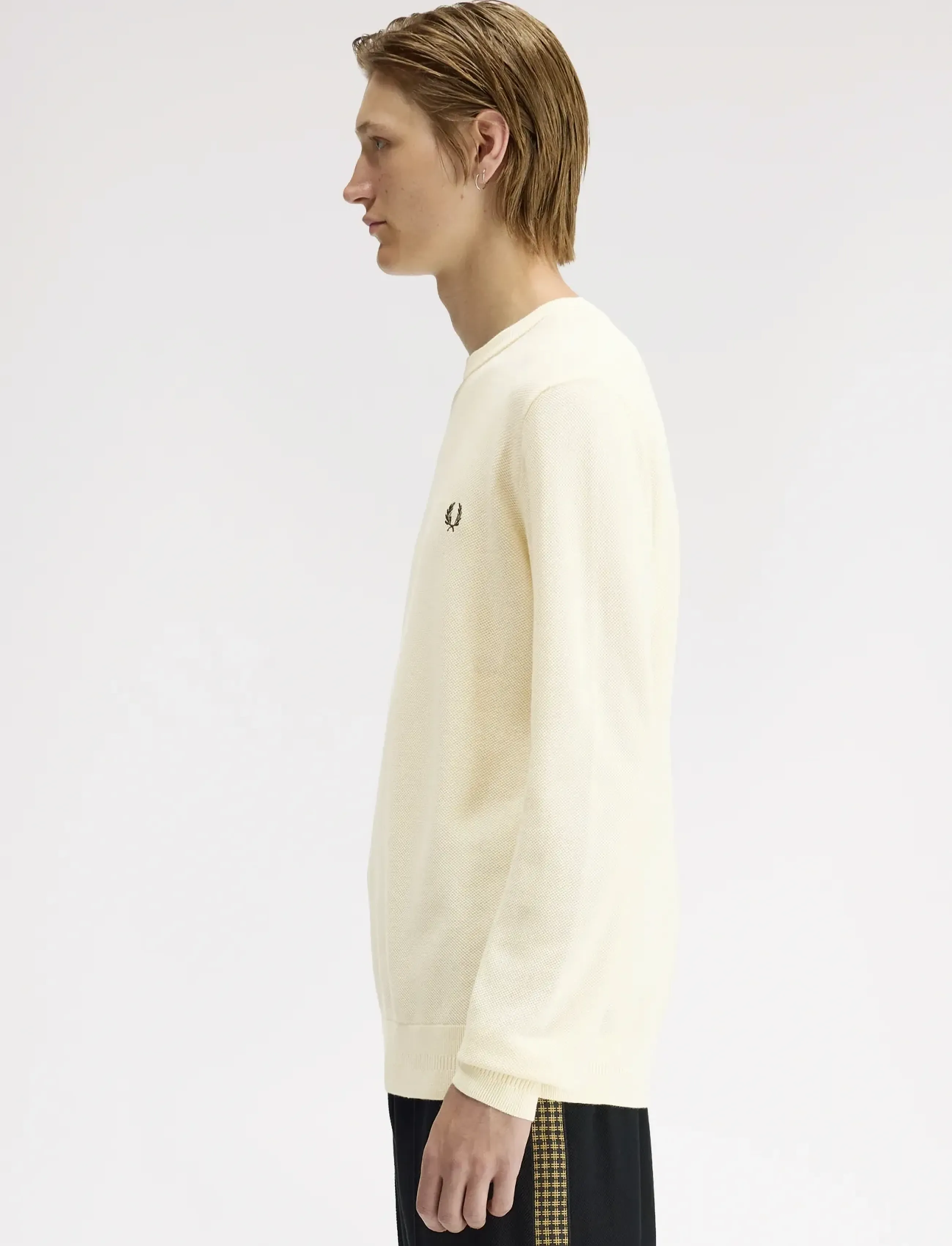 Fred Perry - PIQUE STITCH JUMPER - knitwear - ecru - 3