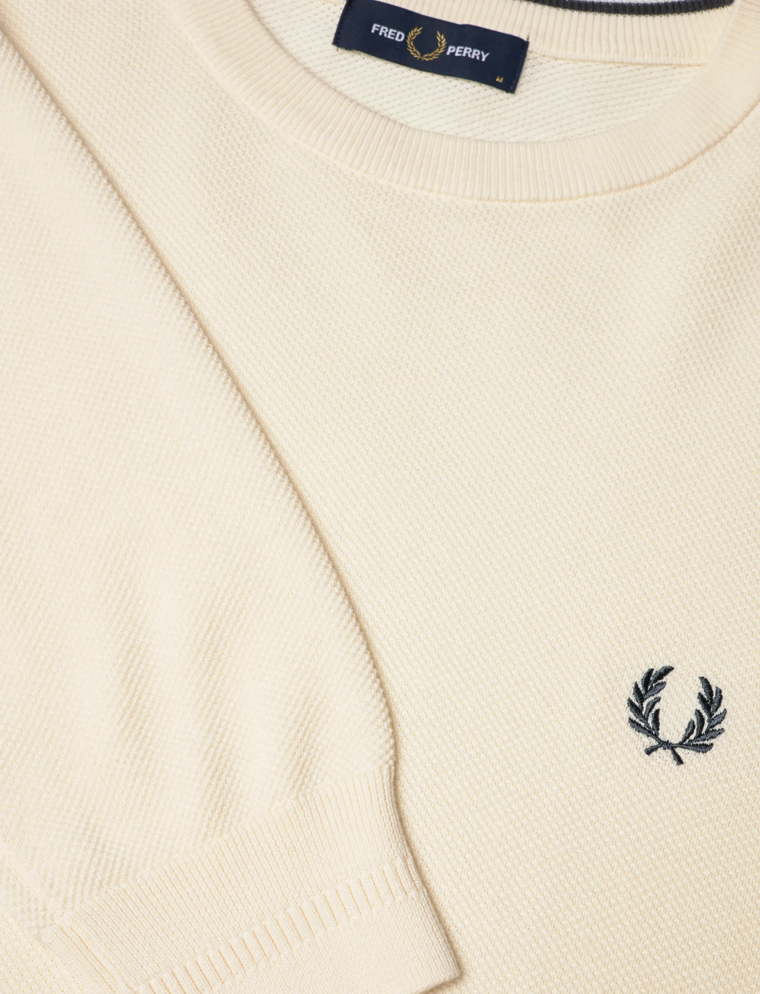 Fred Perry - PIQUE STITCH JUMPER - knitwear - ecru - 4