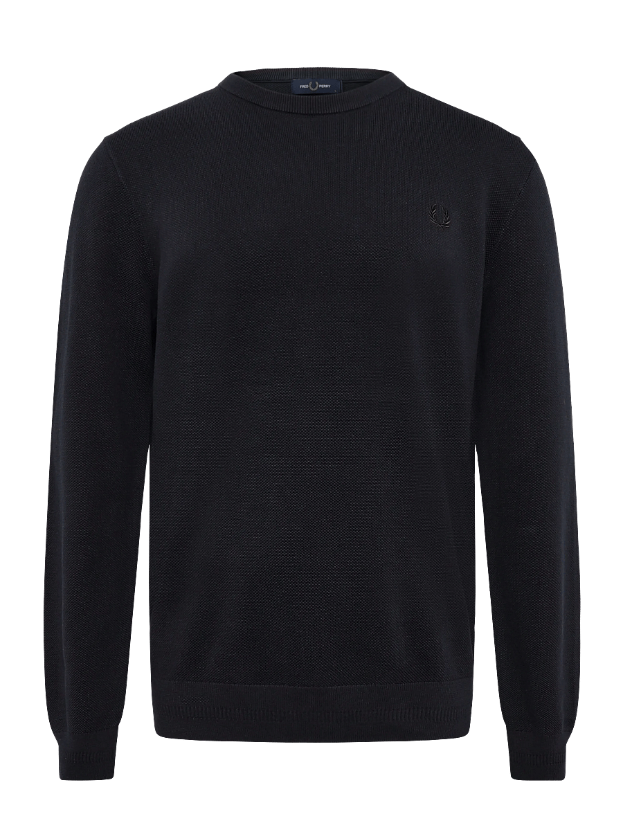 Fred Perry - PIQUE STITCH JUMPER - Ümara kaelusega - navy - 1