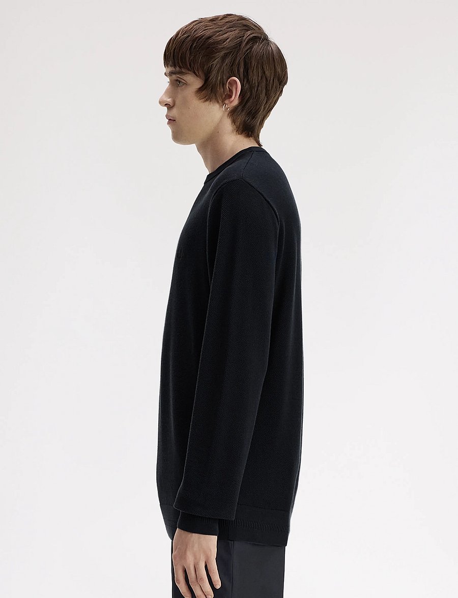 Fred Perry - PIQUE STITCH JUMPER - Ümara kaelusega - navy - 3