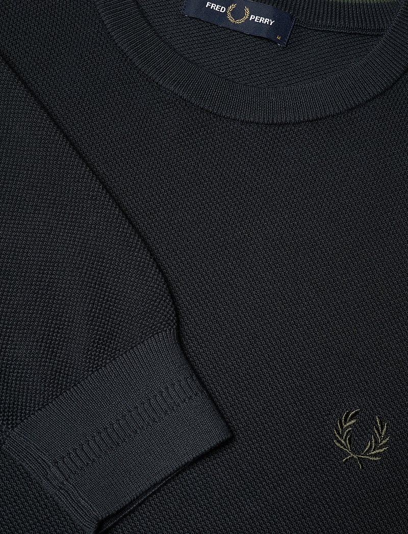Fred Perry - PIQUE STITCH JUMPER - rundhalsad - navy - 2
