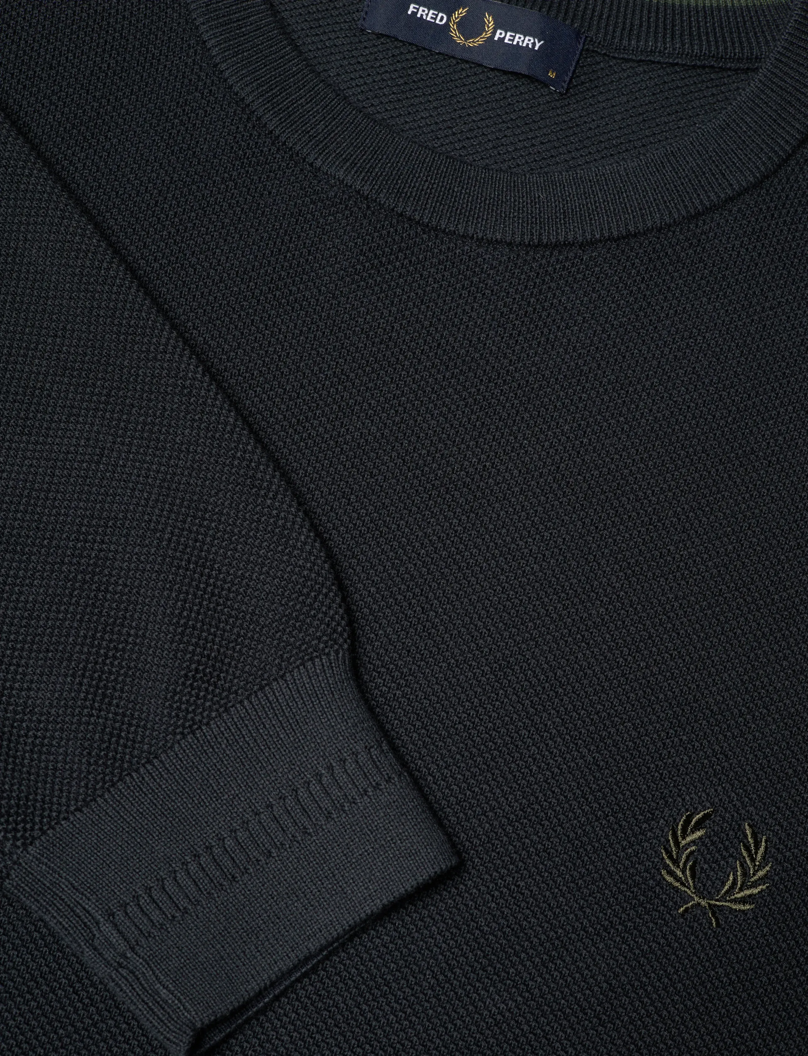 Fred Perry - PIQUE STITCH JUMPER - rundhalsad - navy - 2