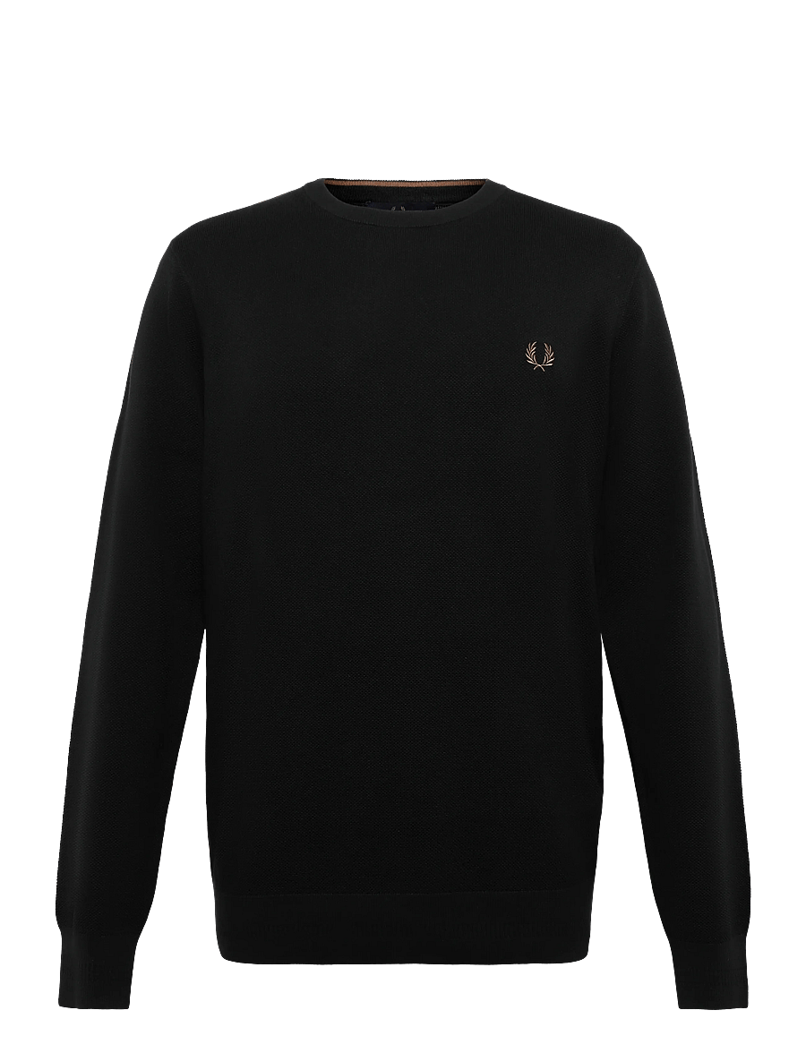 Fred Perry - PIQUE STITCH JUMPER - rundhals - night green - 1