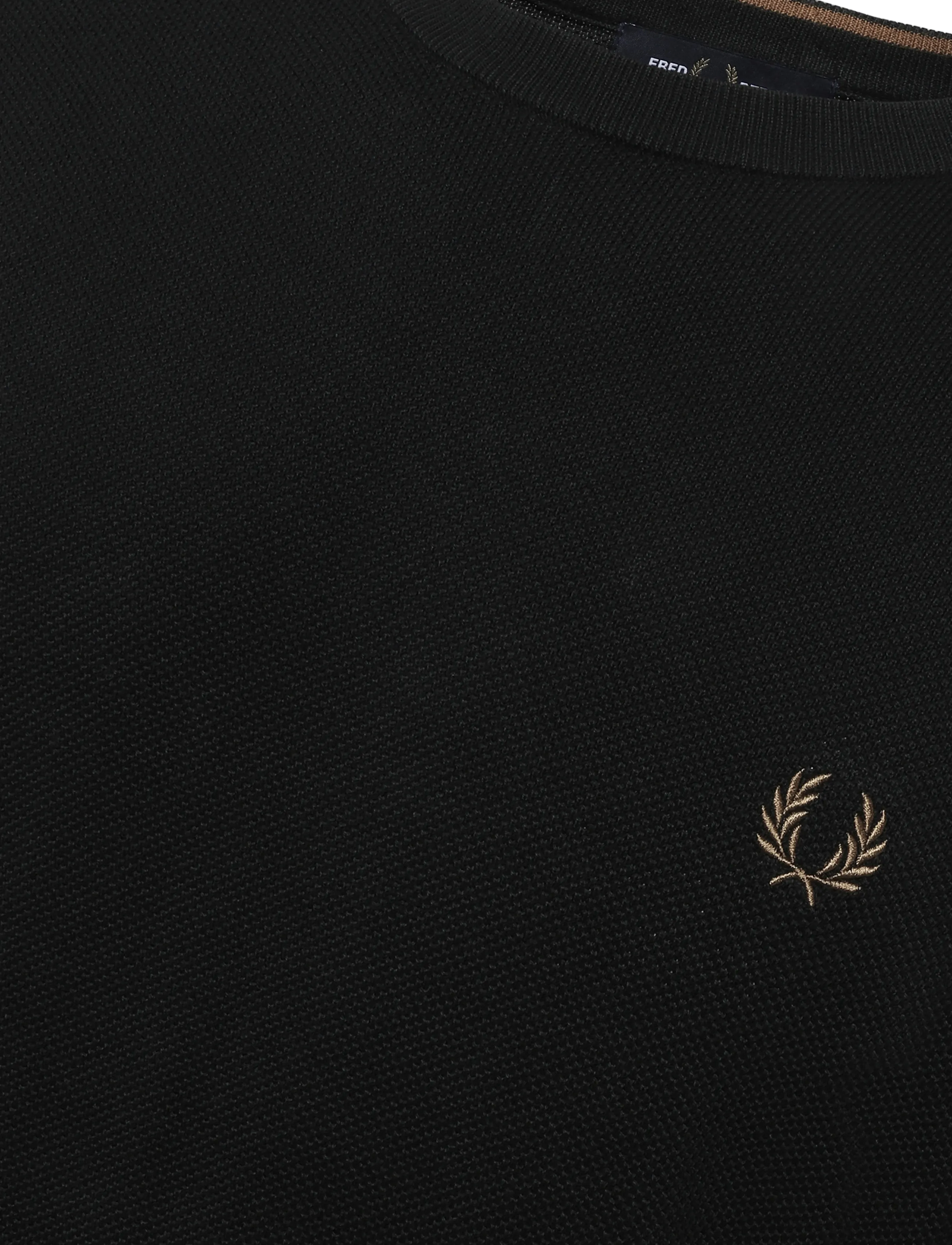 Fred Perry - PIQUE STITCH JUMPER - round necks - night green - 4