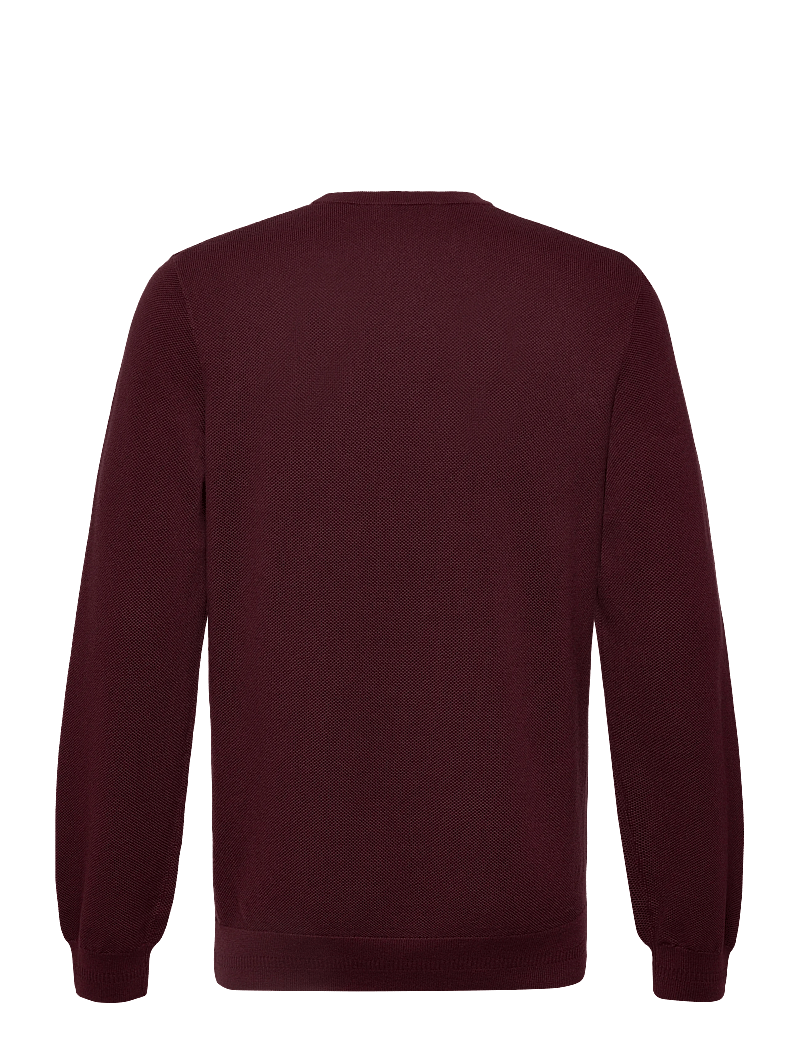 Fred Perry - PIQUE STITCH JUMPER - rundhalsad - oxblood - 1