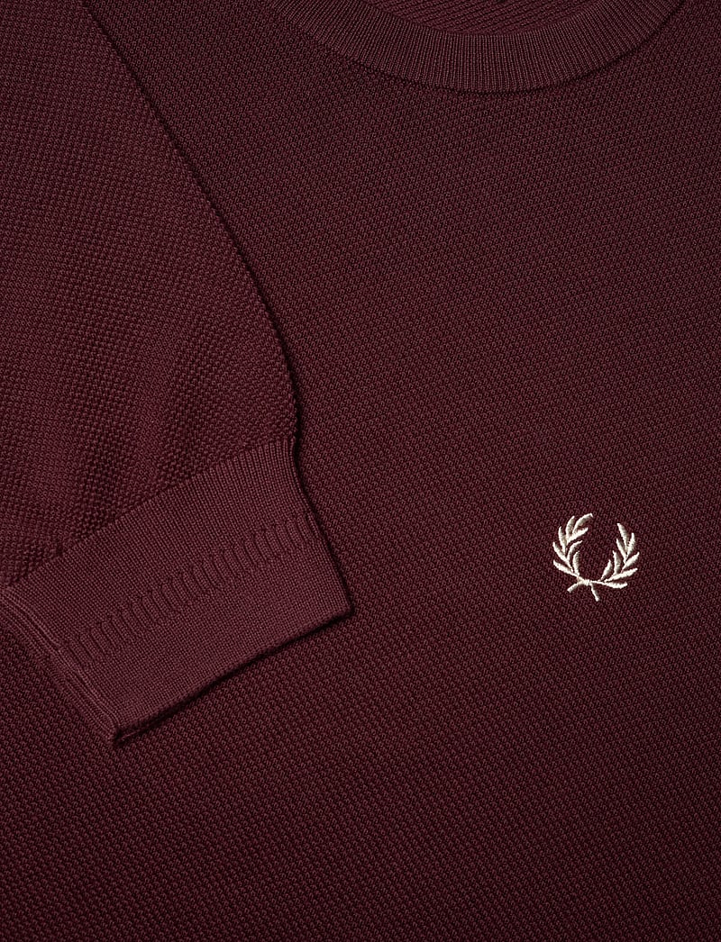 Fred Perry - PIQUE STITCH JUMPER - rundhalsad - oxblood - 2