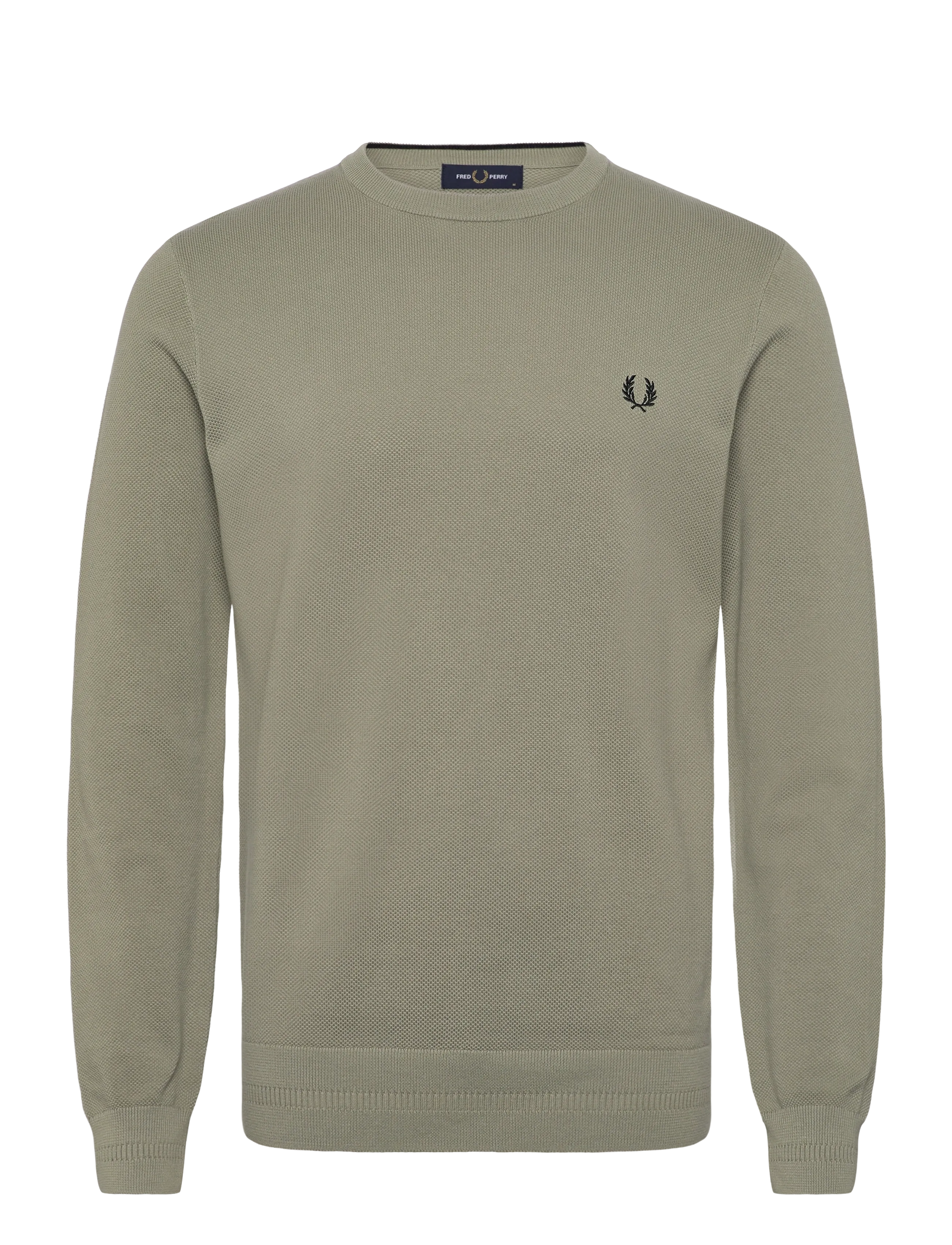 Fred Perry PIQUE STITCH JUMPER - Clothing - SEAGRASS / khaki/green