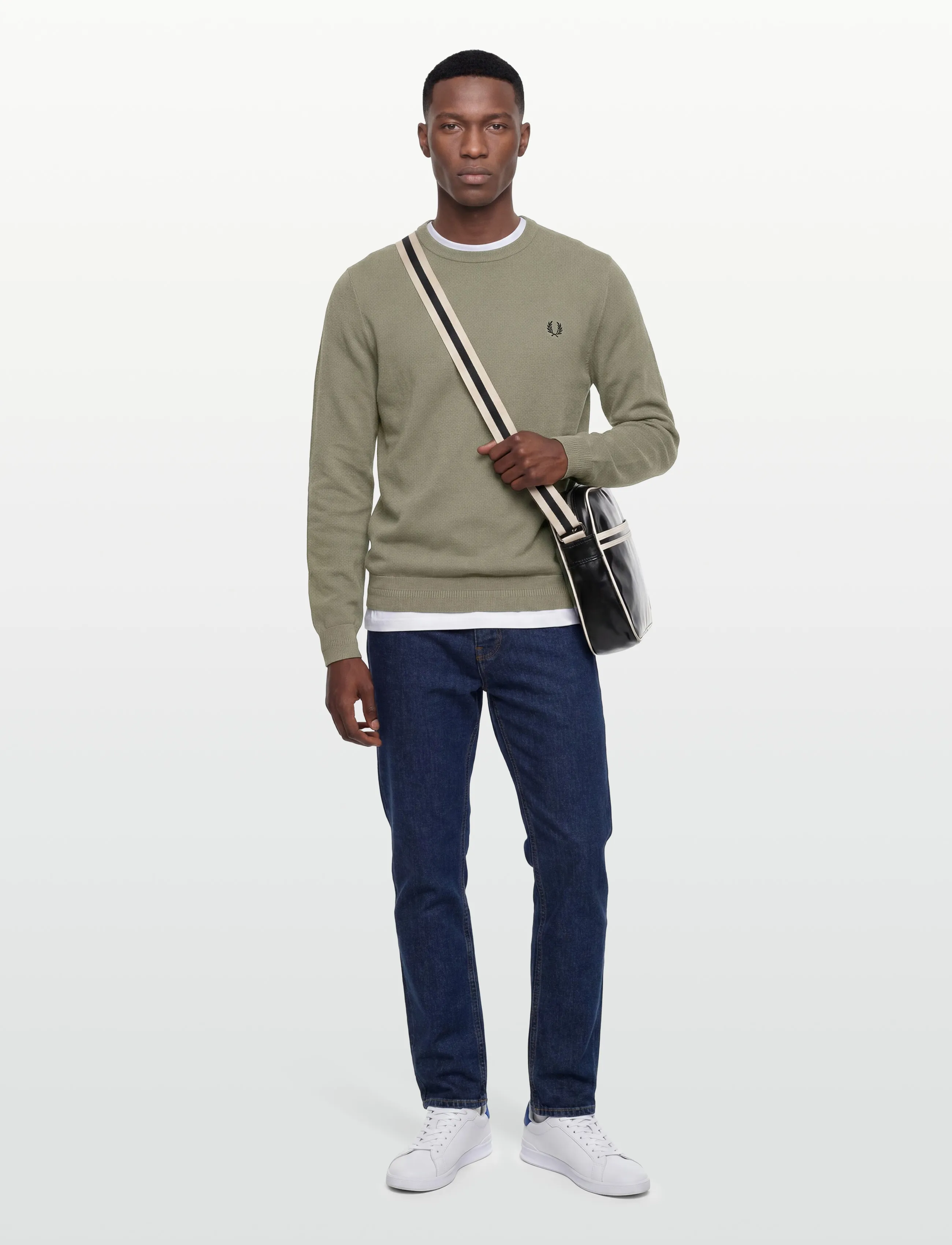 Fred Perry - PIQUE STITCH JUMPER - trøjer - seagrass - 0
